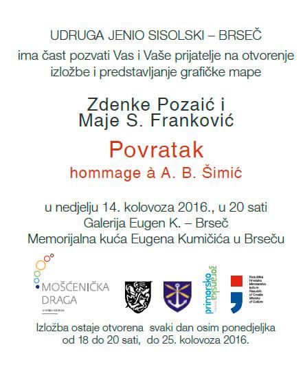 Otvorenje izložbe i predstavljanje grafičke mape Zdenke Pozaić i Maje S Franković