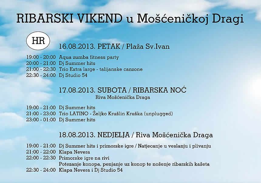 FESTE MARITTIME DI FINE SETIMANA a Mošćenička Draga